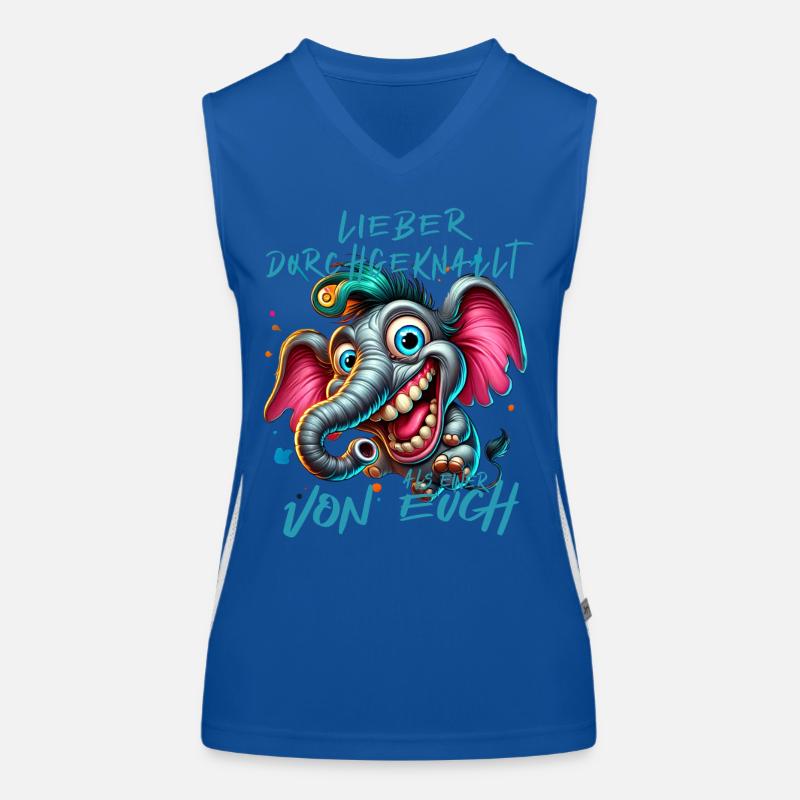 Lieber durchgeknallt als einer von euch – Elefant Funktionelles Kontrast-Tank Top für Frauen