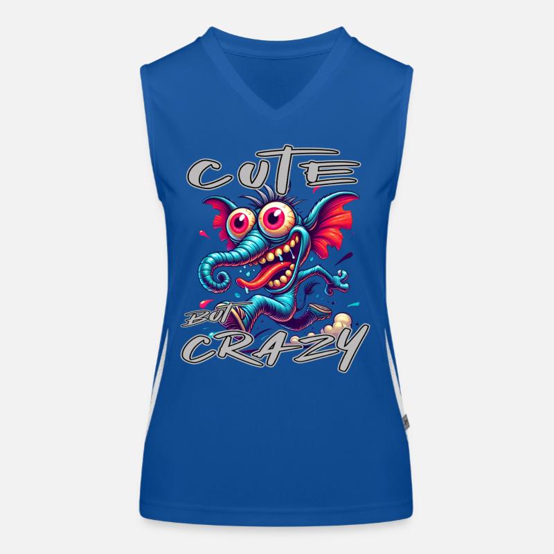 Cute but Crazy Elefant Comic Stil Funktionelles Kontrast-Tank Top für Frauen