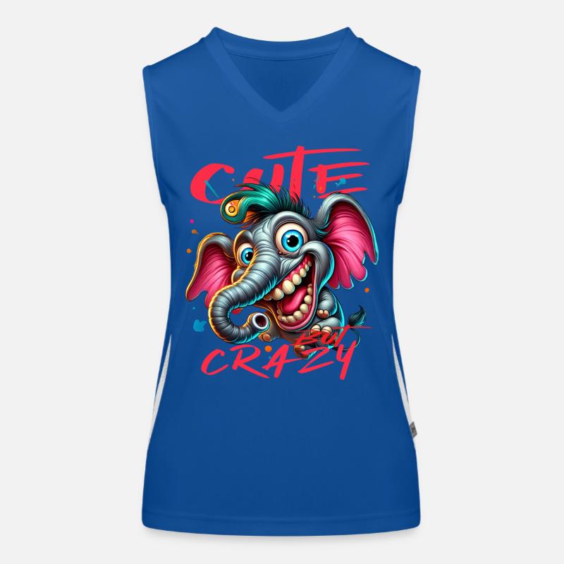 Cute but Crazy Elefant Comic Stil Funktionelles Kontrast-Tank Top für Frauen