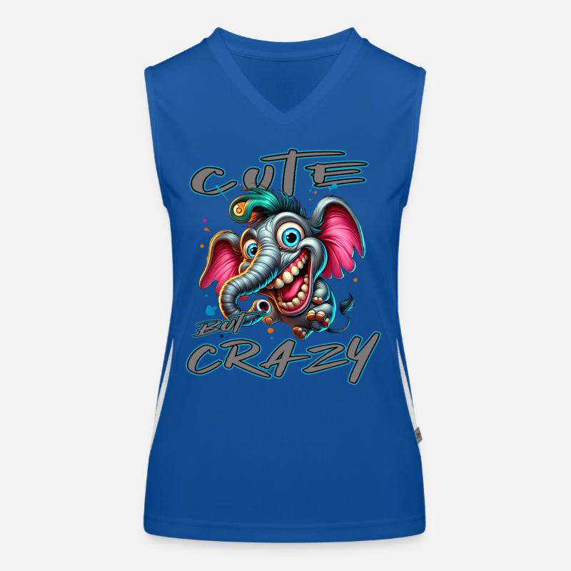 Cute but Crazy Elefant Comic Stil Funktionelles Kontrast-Tank Top für Frauen