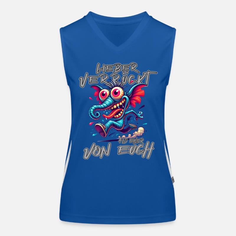 Lieber verrückt als einer von euch – Elefant Funktionelles Kontrast-Tank Top für Frauen