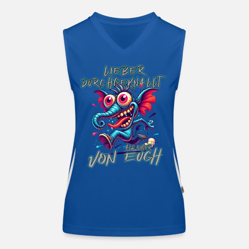 Lieber verrückt als einer von euch – Elefant Funktionelles Kontrast-Tank Top für Frauen