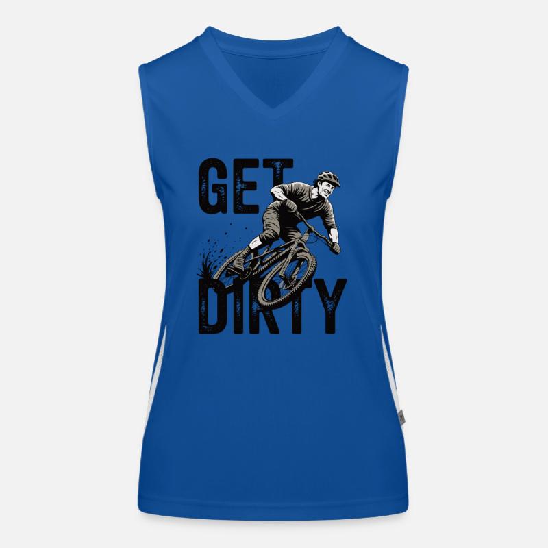 Get Dirty – Downhill Funktionelles Kontrast-Tank Top für Frauen