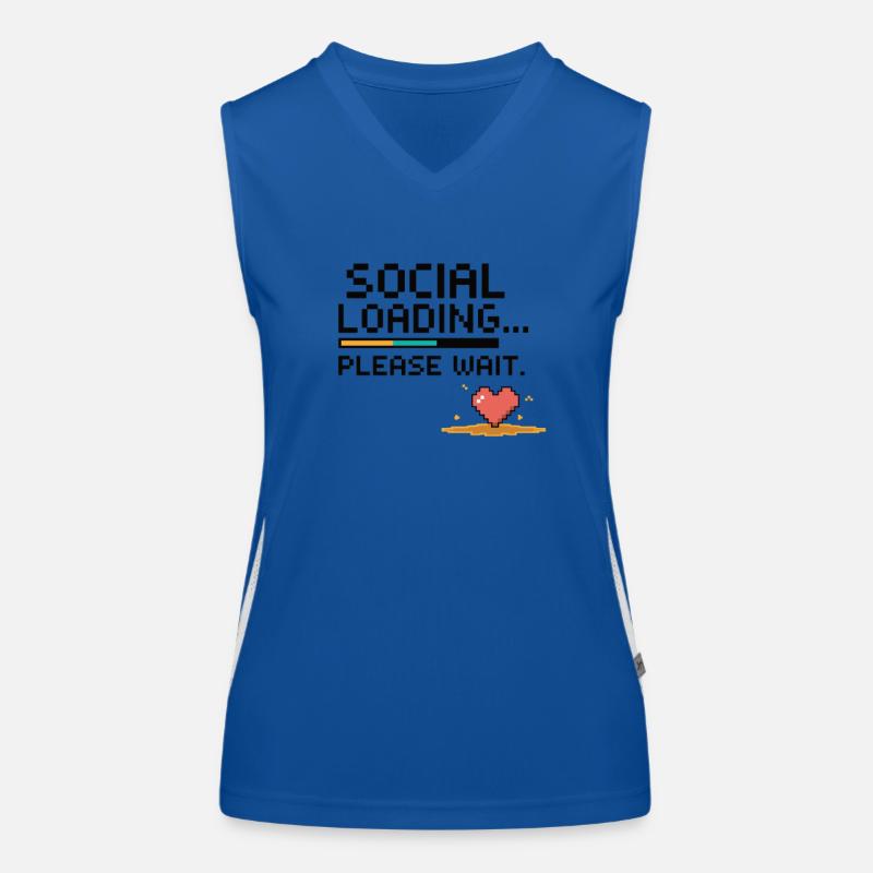 Social Loading... Please Wait – 8Bit Retro Gaming Women's Functional Contrast Tank Top