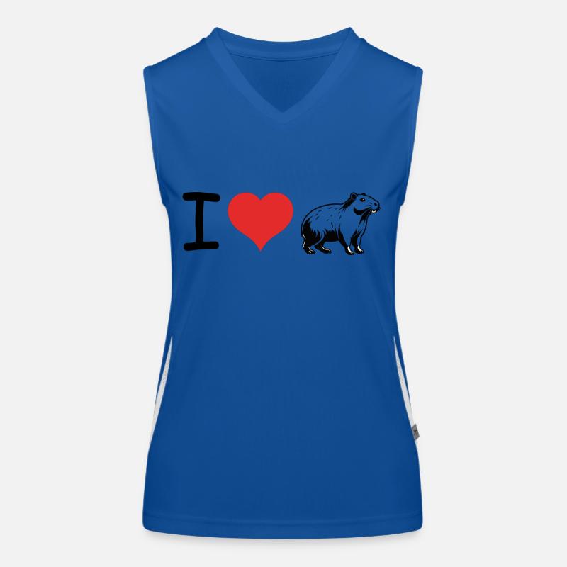 I love Capybara Quote - Pet Design Funktionelles Kontrast-Tank Top für Frauen