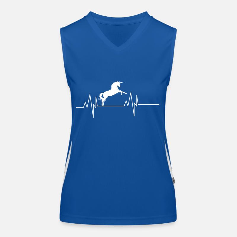 Einhorn Herzschlag Funktionelles Kontrast-Tank Top für Frauen