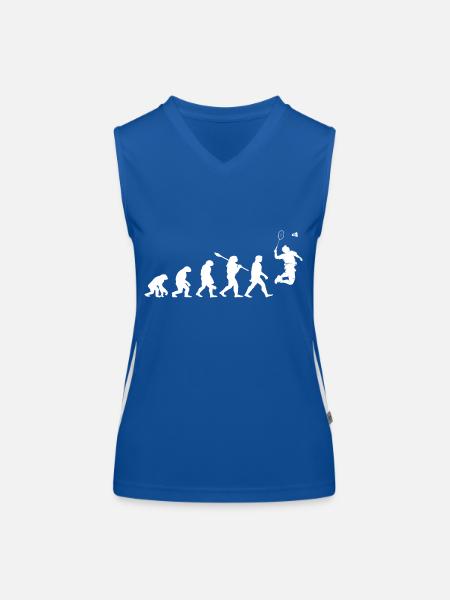 Evolution Badminton Gift For Badminton Players - Women's Functional Contrast Tank Top - royal/white - Front