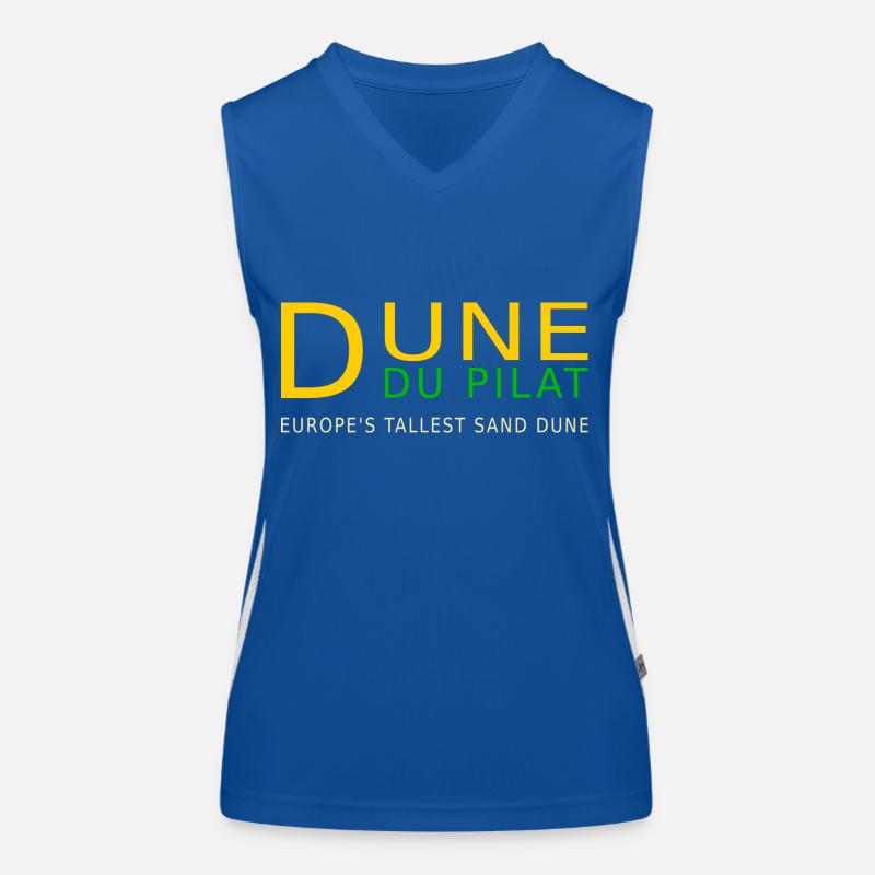 Dune du Pilat, yellow, English Women's Functional Contrast Tank Top