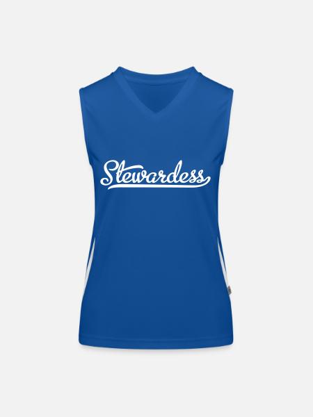 Stewardess - Funktionelles Kontrast-Tank Top für Frauen - Royal/Weiß - Vorne