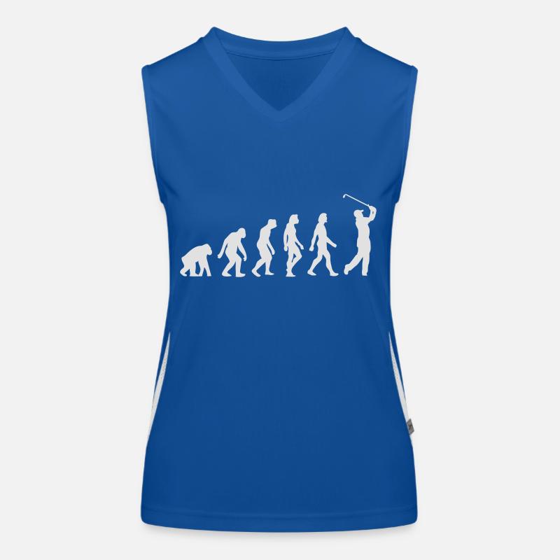 Die Evolution des Golfs Funktionelles Kontrast-Tank Top für Frauen