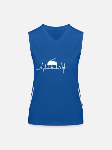 Piano Heartbeat - Women's Functional Contrast Tank Top - royal/white - Front