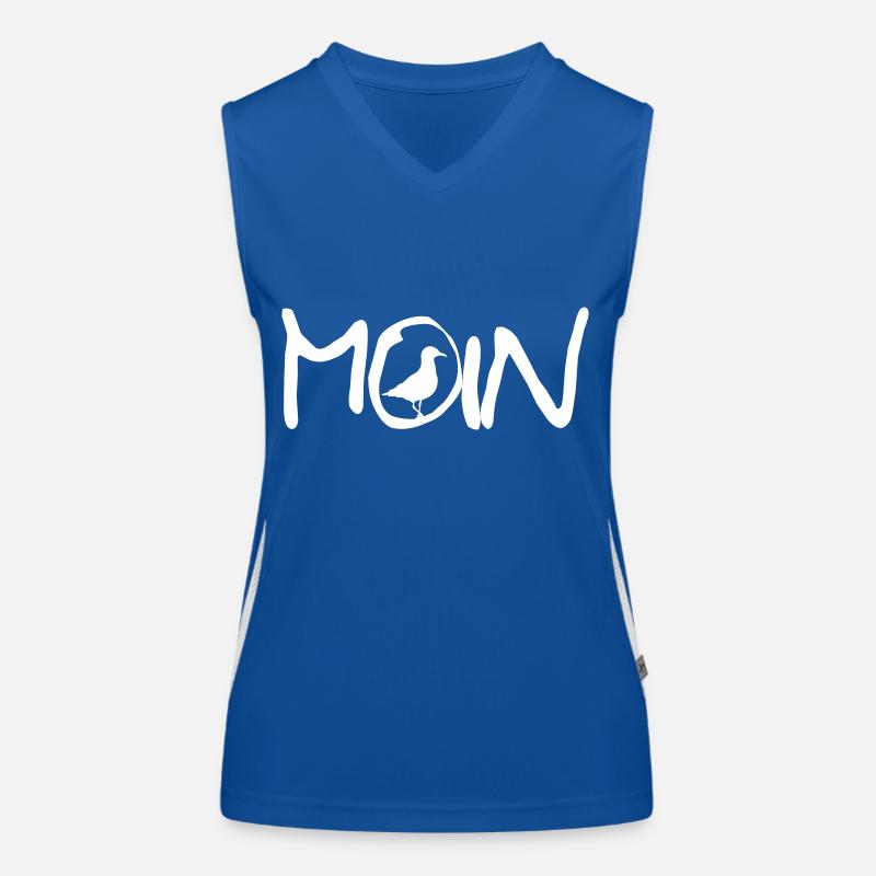 Moin mit Möwe Funktionelles Kontrast-Tank Top für Frauen