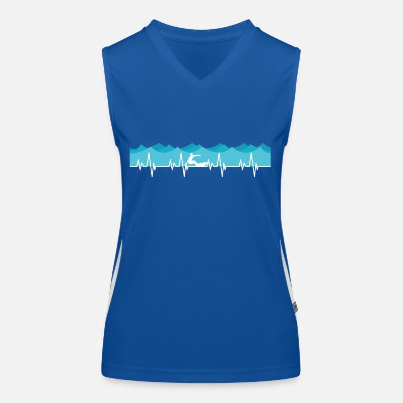 Surfer Herzschlag Meer Funktionelles Kontrast-Tank Top für Frauen