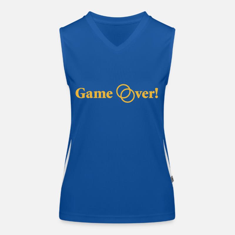 Game over Hochzeit Ehepaar Braut Bräutigam Ehering Funktionelles Kontrast-Tank Top für Frauen