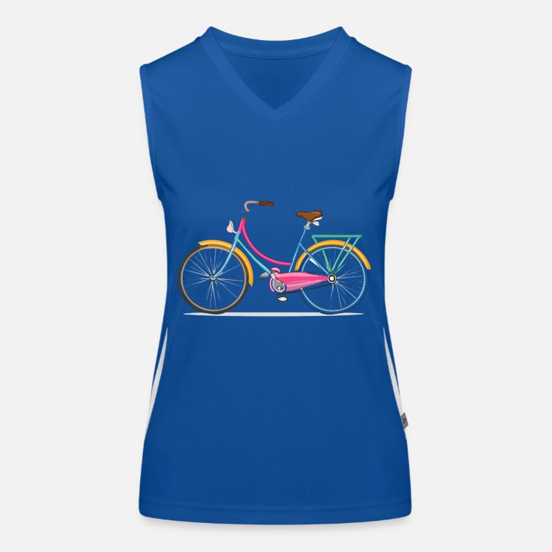Dessin technique, vintage, vélo, coloré Débardeur respirant contrasté Femme