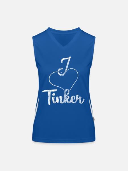 J'adore Tinker - Débardeur respirant contrasté Femme - bleu/blanc - Devant