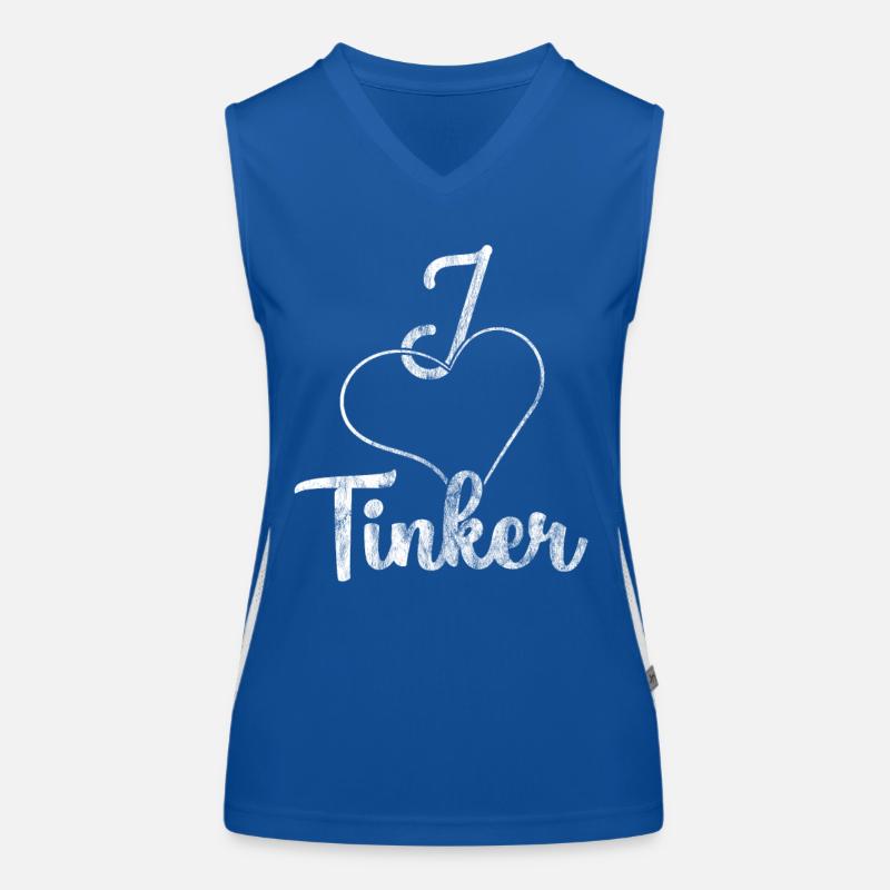 I love Tinker Women's Functional Contrast Tank Top
