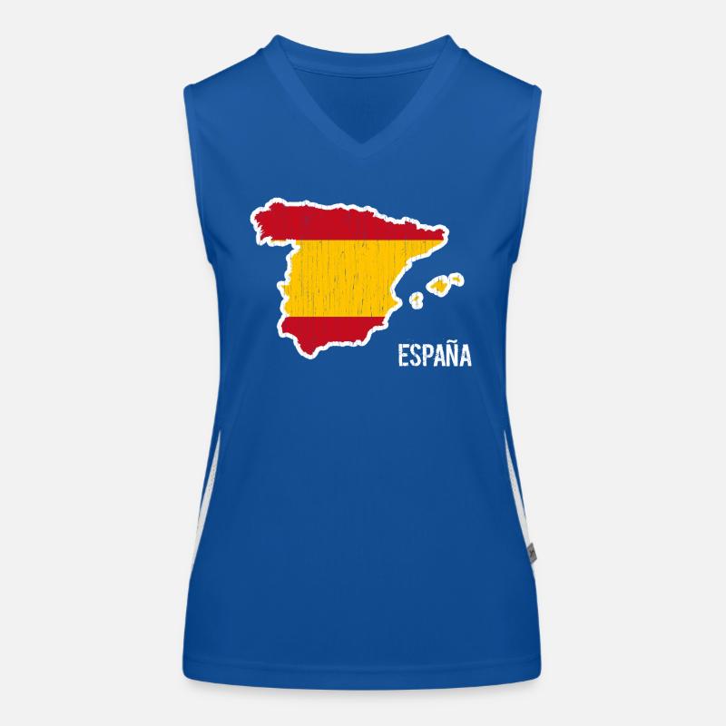 Espagne, drapeau, contour, souvenir Débardeur respirant contrasté Femme