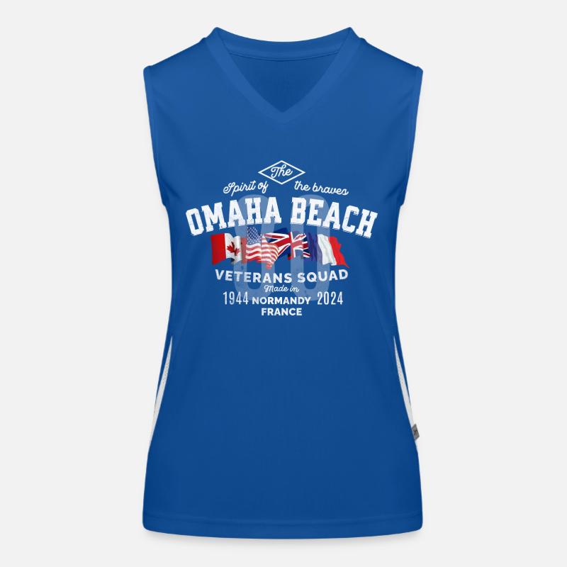 Omaha Beach Normandy 80th anniversary Women's Functional Contrast Tank Top