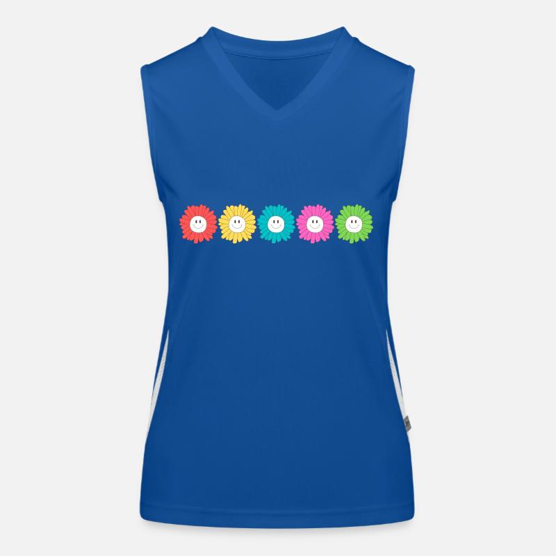 fiori multicolori Top sportivo da donna in contrasto cromatico