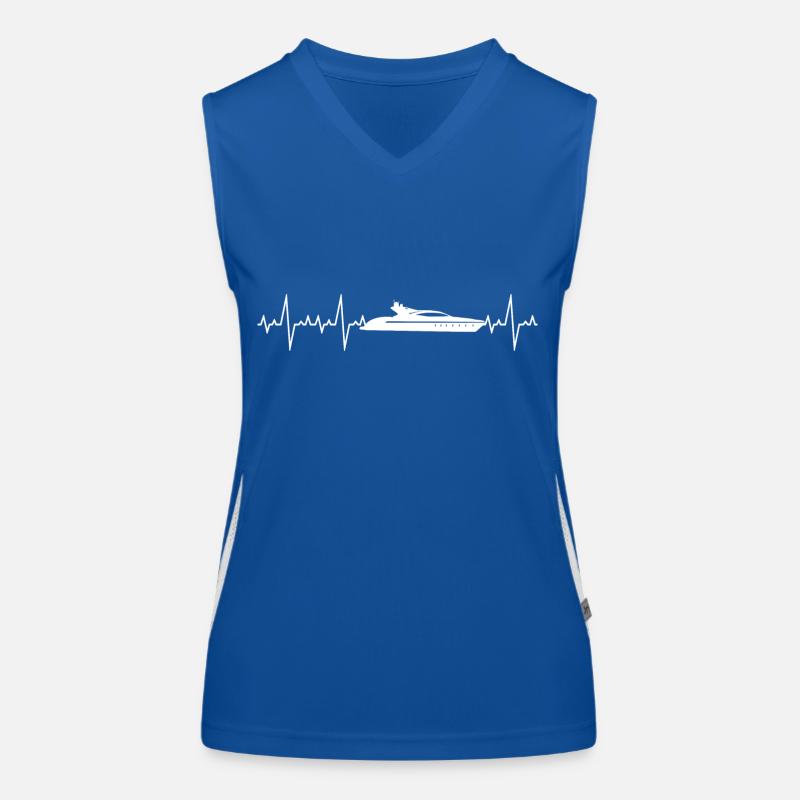 Herzschlag Boot Motorboot Geschenk Hobby Funktionelles Kontrast-Tank Top für Frauen