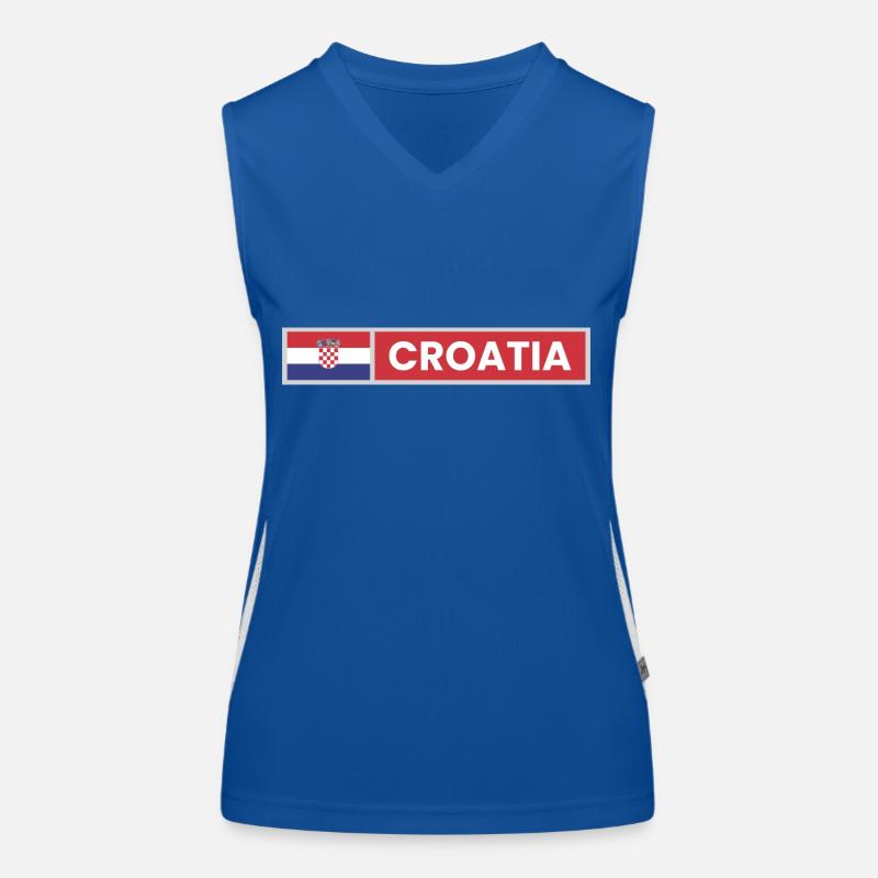 Croatia Flag Women's Functional Contrast Tank Top