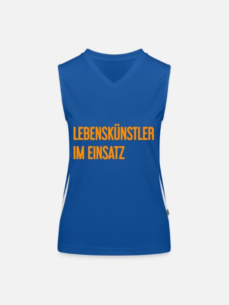 Lebenskünstler im Einsatz - Funktionelles Kontrast-Tank Top für Frauen - Royal/Weiß - Vorne