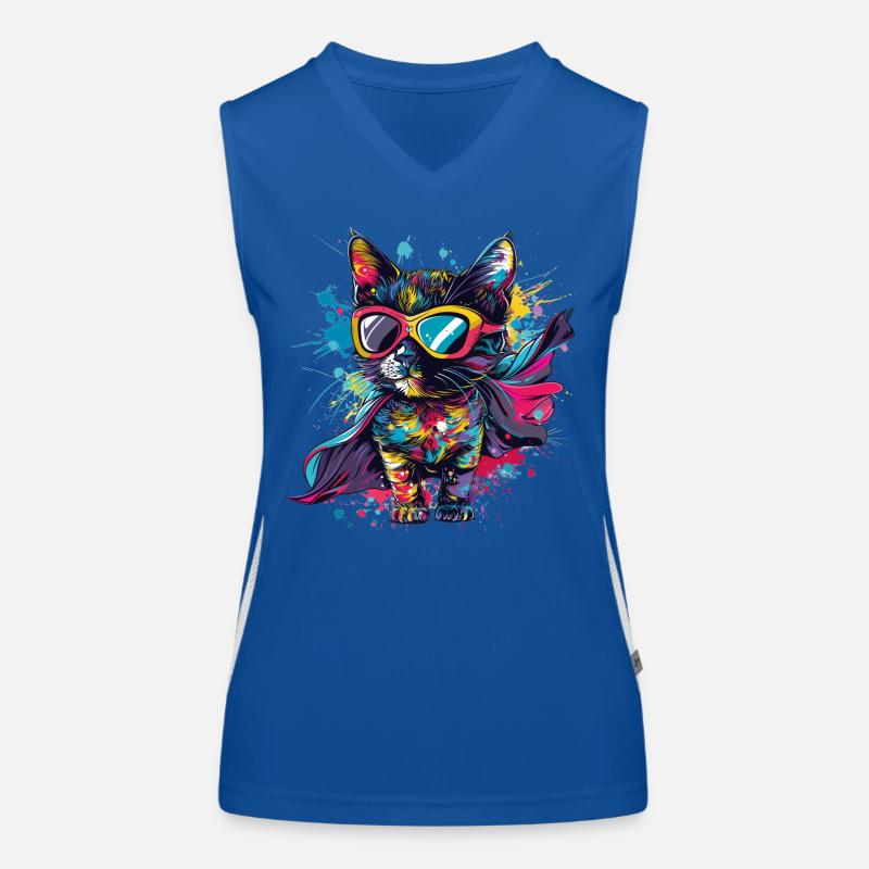 Superhelden Kätzchen Funktionelles Kontrast-Tank Top für Frauen