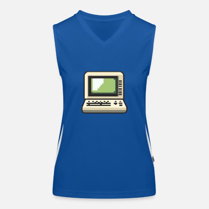 8-Bit DOS Terminal Computer Retro Pixelart Funktionelles Kontrast-Tank Top für Frauen