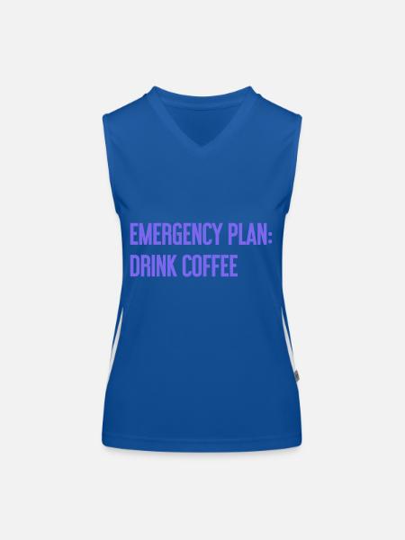 Coffee Contingency Plan - Women's Functional Contrast Tank Top - royal/white - Front