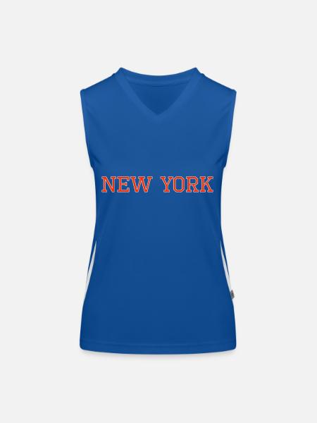 Idée cadeau New York - Débardeur respirant contrasté Femme - bleu/blanc - Devant