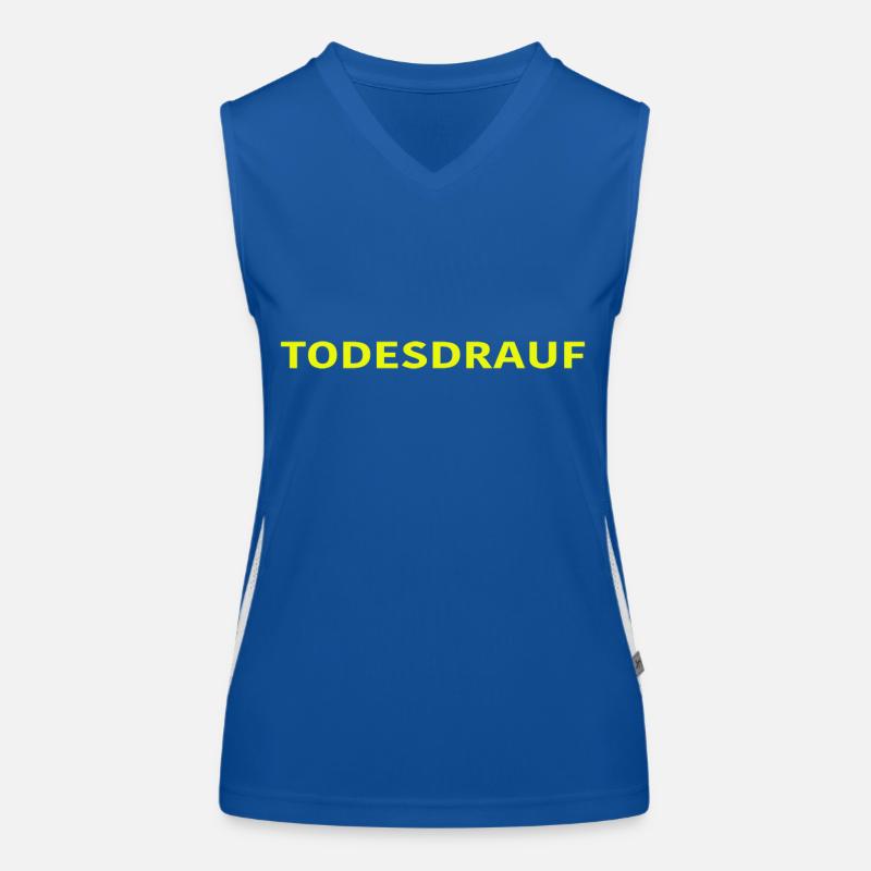 TODESDRAUF à Gelb par EMMEUNDAMPFE Débardeur respirant contrasté Femme