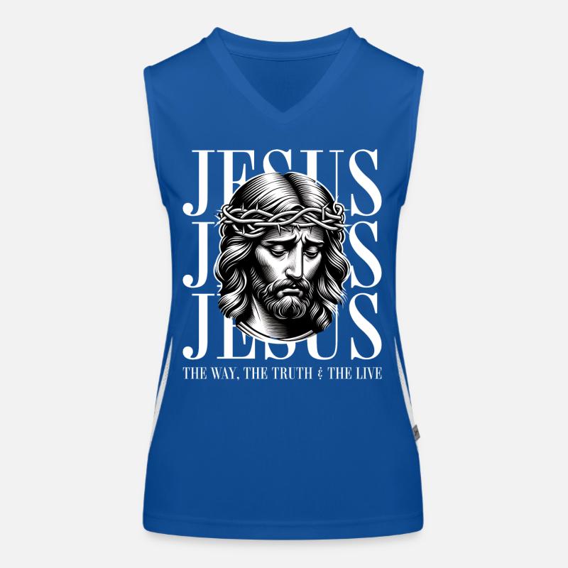 Jesus - Believe: Starkes Glaubens-Design Funktionelles Kontrast-Tank Top für Frauen