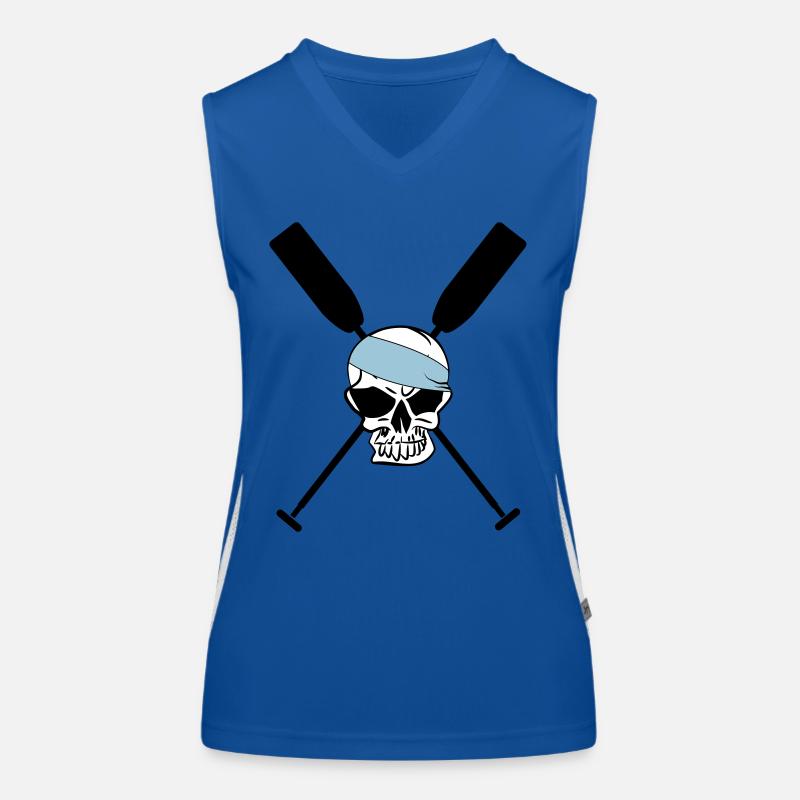 Paddle oars crossed skull skull Skull 3c Women's Functional Contrast Tank Top