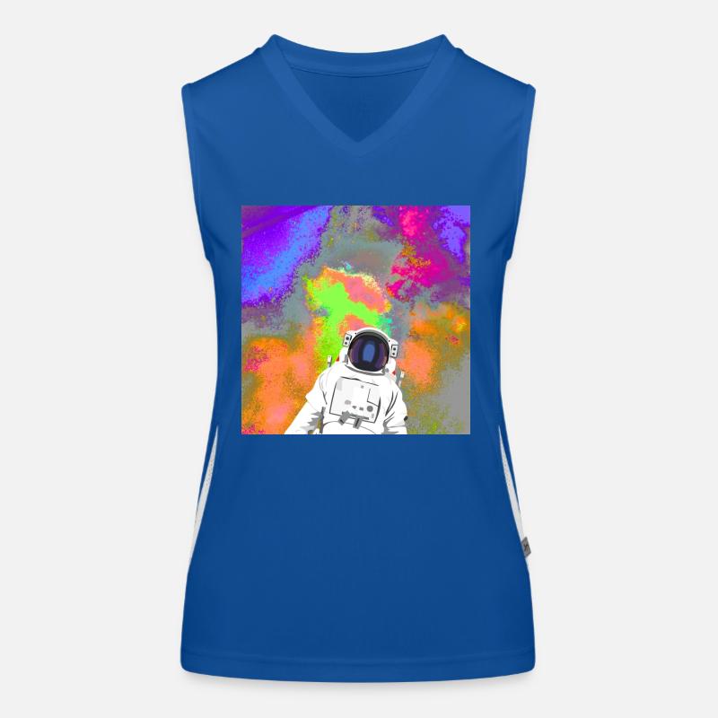 Astronaute devant une supernova spatiale Débardeur respirant contrasté Femme