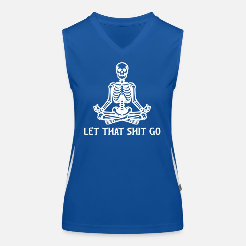 Skeleton Meditating Women's Functional Contrast Tank Top