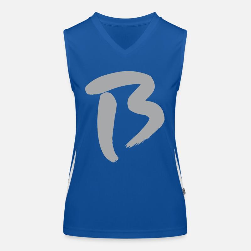 B - Initial letter Women's Functional Contrast Tank Top