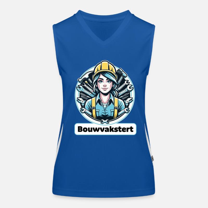 Construction Worker Woman upload Women's Functional Contrast Tank Top