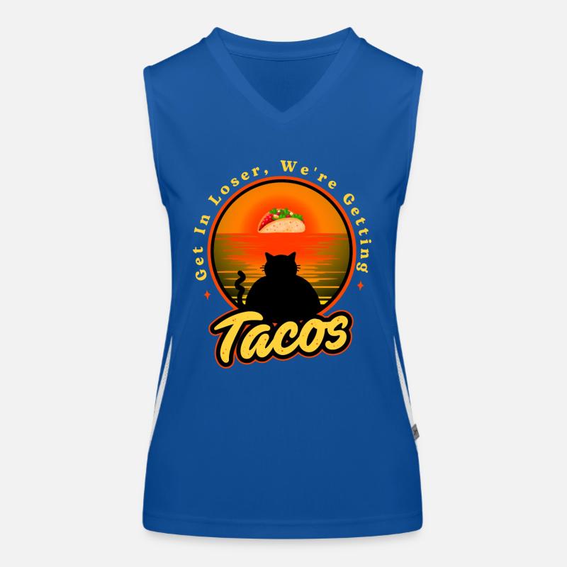 Get in loser we’re getting tacos Funktionelles Kontrast-Tank Top für Frauen