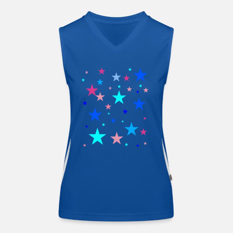étoiles, Coloré, bleu, rose, rose Débardeur respirant contrasté Femme