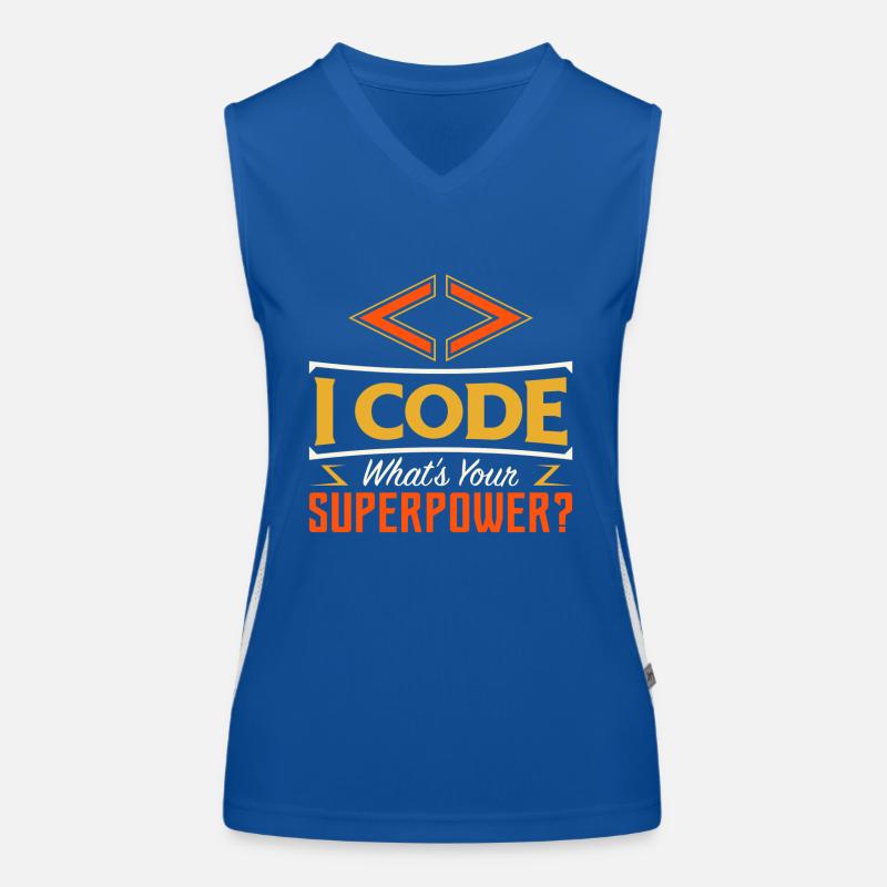 I code what's your superpower ? Débardeur respirant contrasté Femme