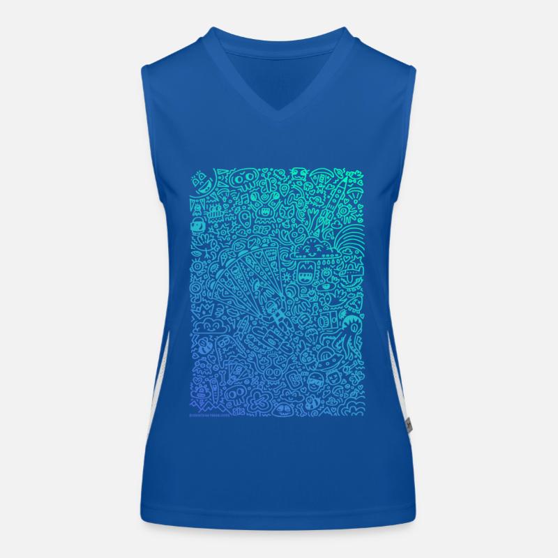 Doodle Paragliders color gradient Women's Functional Contrast Tank Top