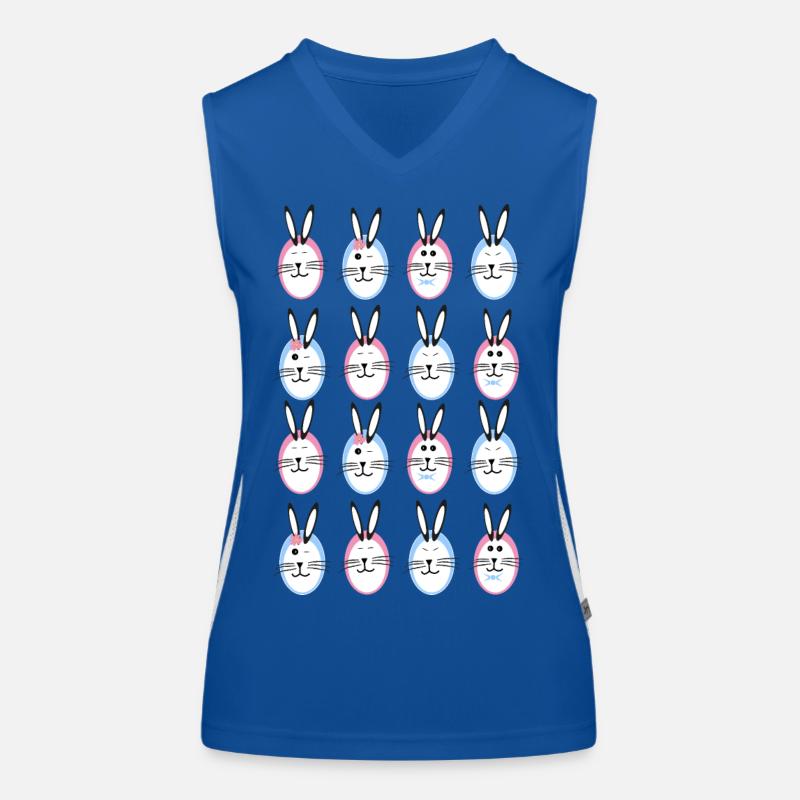 Hasenfeier in rosa und hellblau. Funktionelles Kontrast-Tank Top für Frauen
