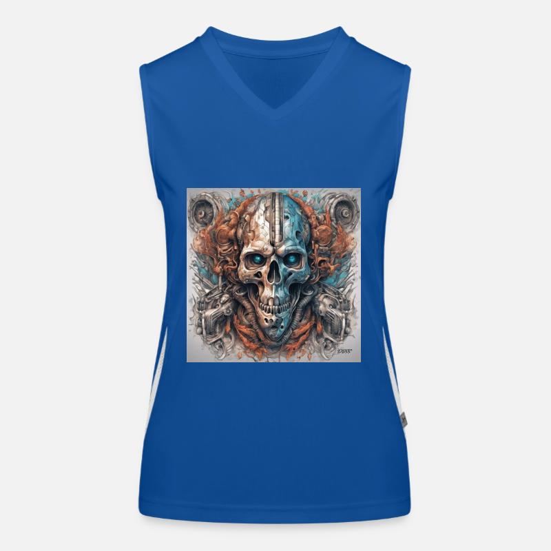 Biomechanical skull Women's Functional Contrast Tank Top