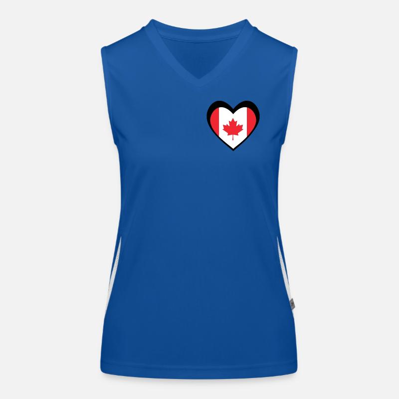 Black Maple Heart – Bold Modern Canada Débardeur respirant contrasté Femme