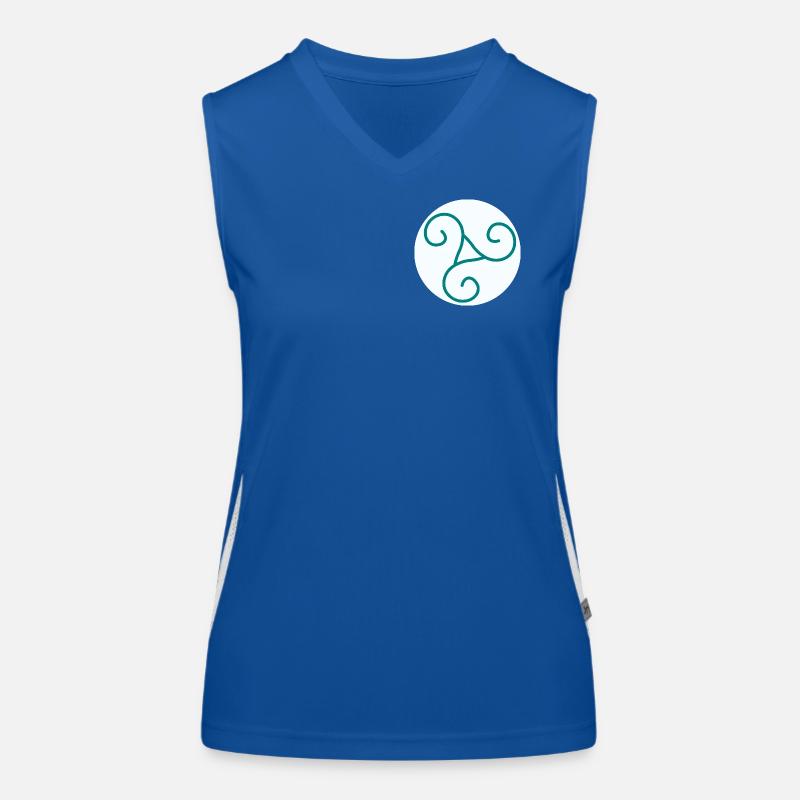Green Triskel on White Women's Functional Contrast Tank Top
