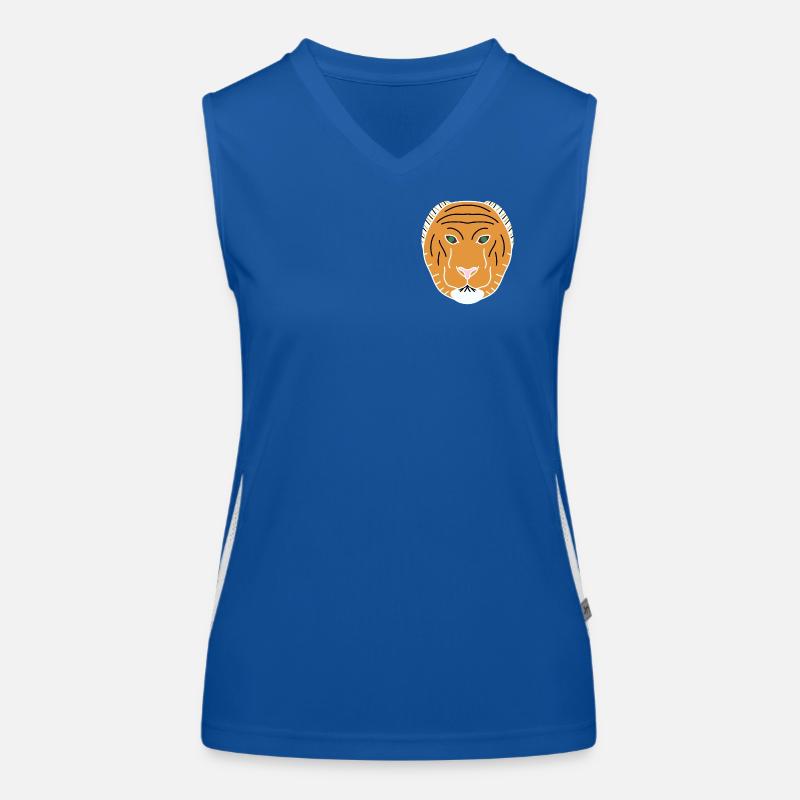 Oranger minimalistischer Tiger Funktionelles Kontrast-Tank Top für Frauen