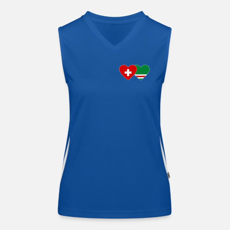 Suisse Drapeau de la Tchétchénie Coeur Débardeur respirant contrasté Femme