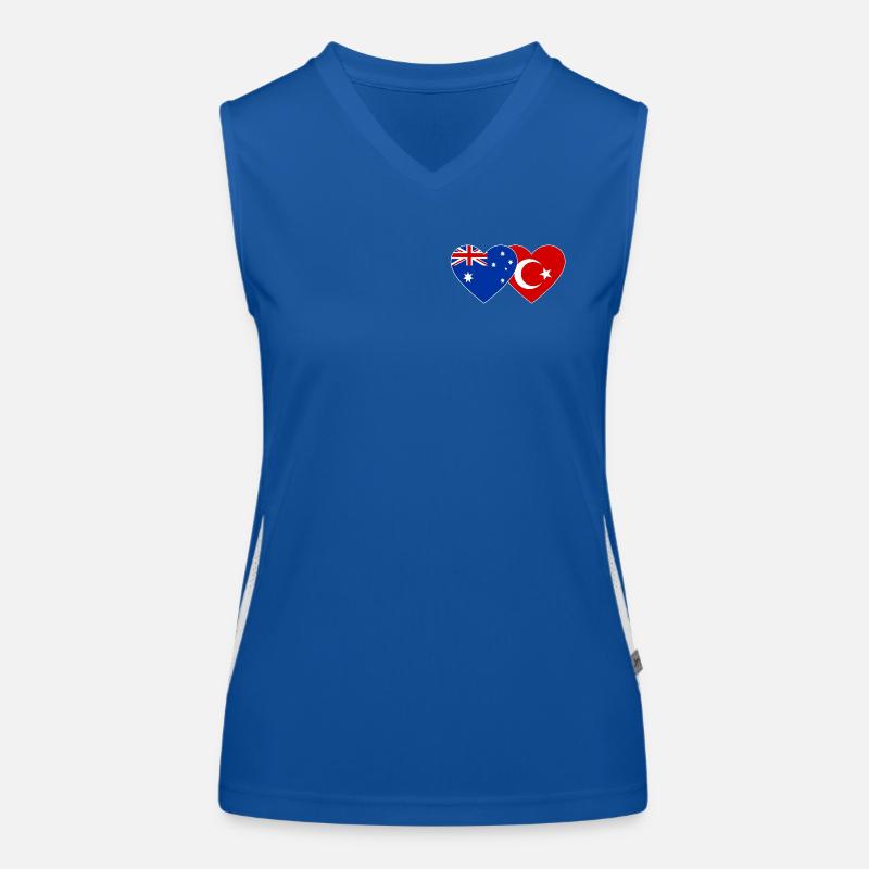 Cœur du drapeau de la Turquie australienne Débardeur respirant contrasté Femme