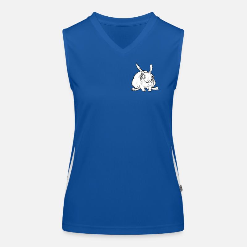creepy bunny - Women's Functional Contrast Tank Top - royal/white